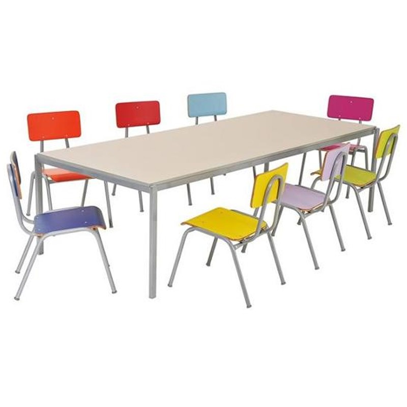 MESA PARA REFEIT�RIO COM CADEIRAS COLORIDAS